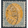 DENMARK - 1903 100øre yellow/grey Numeral, perf. 12¾, 3rd crown watermark, used – Facit # 45b