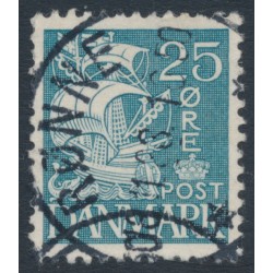 DENMARK - 1933 25øre blue Caravelle, quadrille background, used – Facit # 231