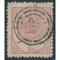 DENMARK - 1865 3Sk lilac-rose Crown, perf. 13:12½, used – Facit # 12c