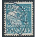 DENMARK - 1933 25øre blue Caravelle, quadrille background, used – Facit # 231