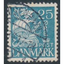 DENMARK - 1933 25øre blue Caravelle, quadrille background, used – Facit # 231