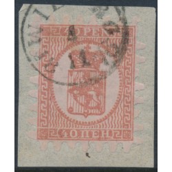 FINLAND - 1872 40Pen dull red Coat of Arms, roulette II, ribbed paper, used – Facit # 9v6C2 FINLAND - 1872 40Pen dull red Coat of Arms, roulette II, ribbed paper, used – Facit # 9v6C2