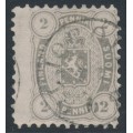 FINLAND - 1875 2Pen light grey Coat of Arms, perf. 11:11, used – Facit # 12Sc