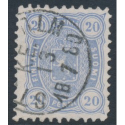 FINLAND - 1878 20Pen dull greyish blue Coat of Arms, perf. 11:11, Sweden cancel – Facit # 16Sii