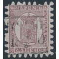 FINLAND - 1866 5Pen lilac-brown Coat of Arms, roulette II, ribbed paper, used – Facit # 5v1C2