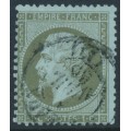 FRANCE - 1862 1c greenish bronze on blue Napoléon, perf. 14:13½, used – Michel # 18b