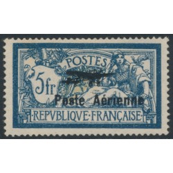 FRANCE - 1927 5Fr Merson overprinted Poste Aérienne, MH – Michel # 221