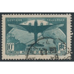 FRANCE - 1936 10Fr green Crossing of the South Atlantic, used – Michel # 327