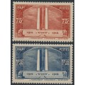 FRANCE - 1936 75c red & 1.50 blue Vimy Memorial set of 2, MNH – Michel # 322-323