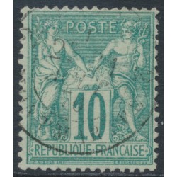 FRANCE - 1876 10c green Peace & Commerce, type I, used – Michel # 60I