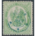 FRANCE - 1868 50c green Telegraph Stamp, perf. 12½:12½, used – Michel # T6