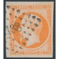 FRANCE - 1853 40c orange Napoléon, imperforate, used – Michel # 15a