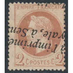 FRANCE - 1862 2c red-brown Napoléon with laurel wreath, perf. 14:13½, used – Michel # 25 FRANCE - 1862 2c red-brown Napoléon with laurel wreath, perf. 14:13½, used – Michel # 25