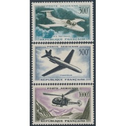 FRANCE - 1958 300Fr to 1000Fr Airmail set of 3, MNH – Michel # 1120+1177+1231
