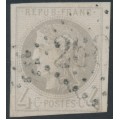 FRANCE - 1870 4c grey Cérès (Bordeaux printing), imperforate, used – Michel # 38a