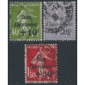 FRANCE - 1931 Caisse d’Amortissement set of 3, used – Michel # 264-266