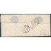 FRANCE - 1855 10c bistre Napoléon, pair used on cover – Michel # 12I