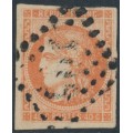 FRANCE - 1870 40c orange Cérès (Bordeaux printing), imperforate, used – Michel # 43a