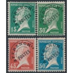 FRANCE - 1927 15c to 50c Pasteur pre-cancels set of 4, MH – Yvert # PO65-PO68