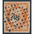 FRANCE - 1850 40c orange Cérès, imperforate, used – Michel # 5a