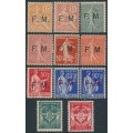 FRANCE - 1901-1947 range of Military Post stamps, MH – Michel # M1-M9 + M11-M12