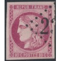 FRANCE - 1870 80c rose-carmine Cérès (Bordeaux printing), imperforate, used – Michel # 44b