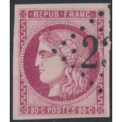 FRANCE - 1870 80c rose-carmine Cérès (Bordeaux printing), imperforate, used – Michel # 44b