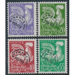 FRANCE - 1960 Gallic Rooster set of 4 pre-cancels, MNH – Michel # 1302-1305