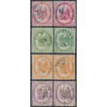 FRANCE - 1868 25c to 2Fr Telegraph Stamps set, perf. 12½:12½, used – Michel # T5-T8