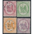 FRANCE - 1868 25c to 2Fr Telegraph Stamps set, perf. 12½:12½, used – Michel # T5-T8