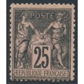 FRANCE - 1886 25c black on rose Peace & Commerce, MH – Michel # 80