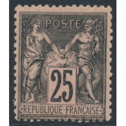 FRANCE - 1886 25c black on rose Peace & Commerce, MH – Michel # 80
