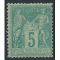 FRANCE - 1876 5c green Peace & Commerce, type II, MH – Michel # 59IIa