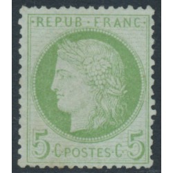 FRANCE - 1872 5c green on bluish Cérès, perf. 14:13½, MNG – Michel # 48b