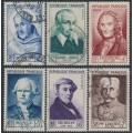 FRANCE - 1953 Famous Frenchmen set of 6, used – Michel # 965-970