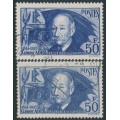 FRANCE - 1938 50Fr blue Clément Ader, both papers, used – Michel # 425a+425b