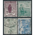 FRANCE - 1917 2c+3c to 25c+15c War Orphans Charity, used – Michel # 128-131