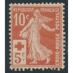 FRANCE - 1914 10c+5c orange-red Red Cross overprint, MNH – Michel # 126