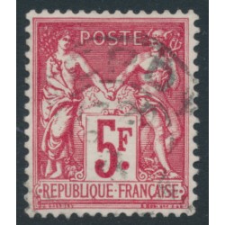 FRANCE - 1925 5Fr carmine Peace & Commerce from the M/S, used – Michel # 176