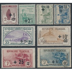 FRANCE - 1922 War Orphans Charity set of 8, MH – Michel # 144-151