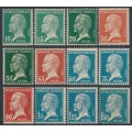 FRANCE - 1923 10c to 1.50Fr Pasteur set of 12, MNH – Michel # 153-158+192-197