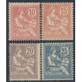 FRANCE - 1902 10c to 25c Droites de l’Homme short set of 4, MH – Michel # 102-105