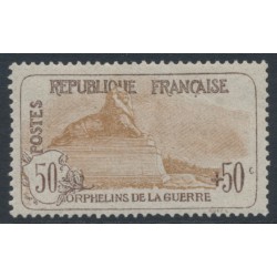 FRANCE - 1917 50c+50c brown/yellow-brown War Orphans Charity, MH – Michel # 133