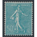 FRANCE - 1921 50c bright blue Semeuse, MNH – Michel # 143