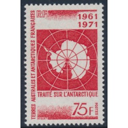 FRANCE / TAAF - 1971 75Fr red Antarctic Treaty, MNH – Michel # 67