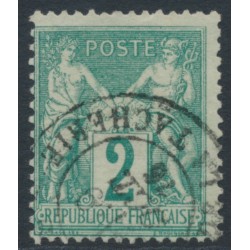 FRANCE - 1876 2c green Peace & Commerce, type II, used – Michel # 57II