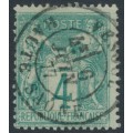 FRANCE - 1876 4c green Peace & Commerce, type I, used – Michel # 58I