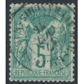 FRANCE - 1876 5c green Peace & Commerce, type I, used – Michel # 59I