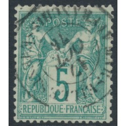 FRANCE - 1876 5c green Peace & Commerce, type I, used – Michel # 59I