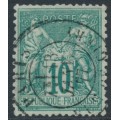 FRANCE - 1876 10c green Peace & Commerce, type II, used – Michel # 60II